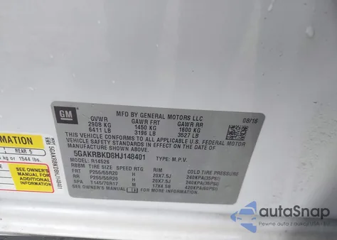 2017 Buick Enclave Leather from USA, damaged, VIN 5GAKRBKD8HJ148401